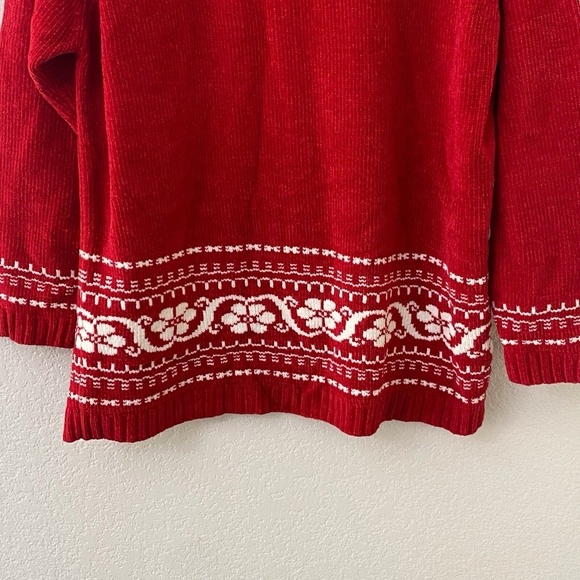 Vintage White Stag Sweater Size Large Red Holiday Christmas Turtleneck - Picture 3 of 5